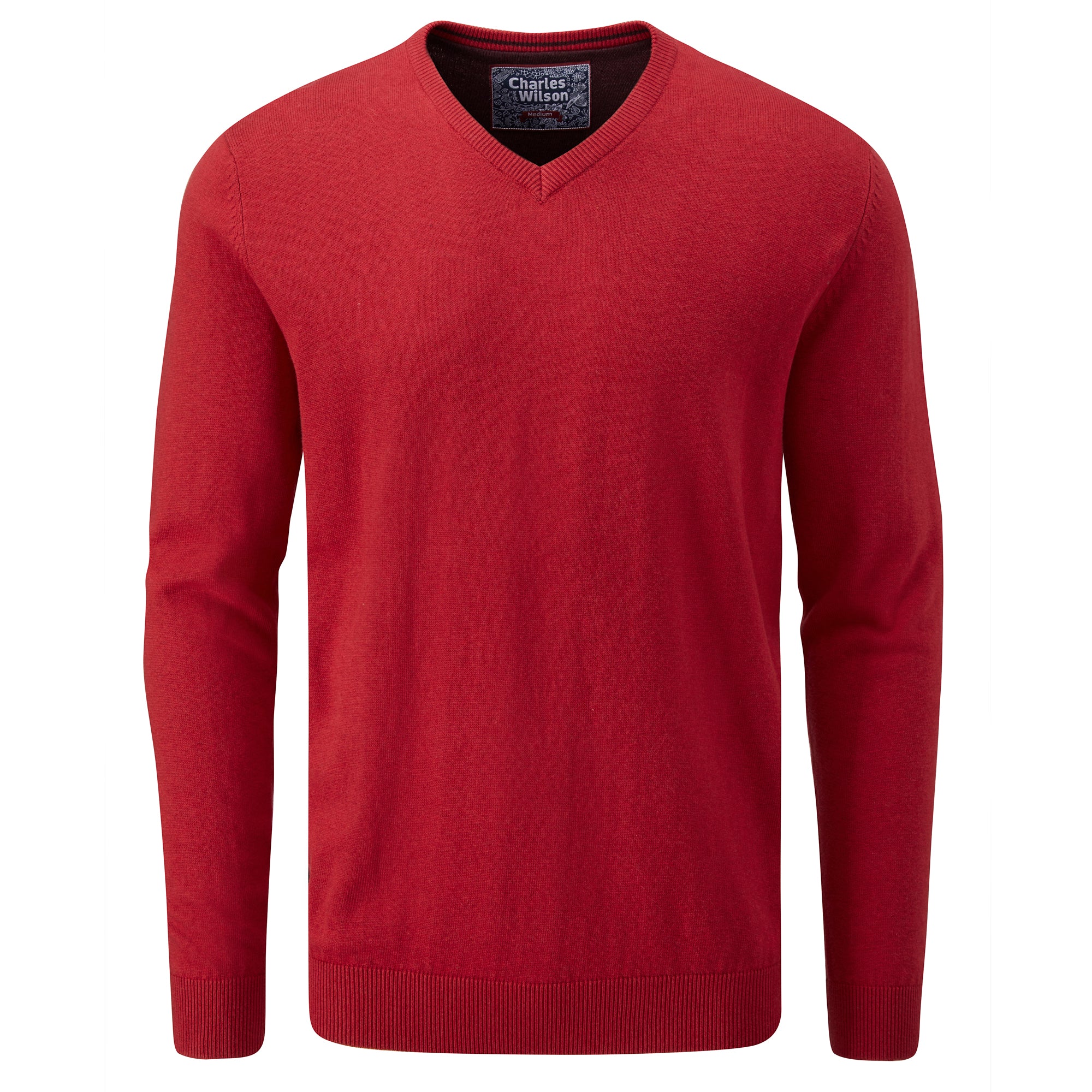 Fine Knit Cotton V-Neck Jumper