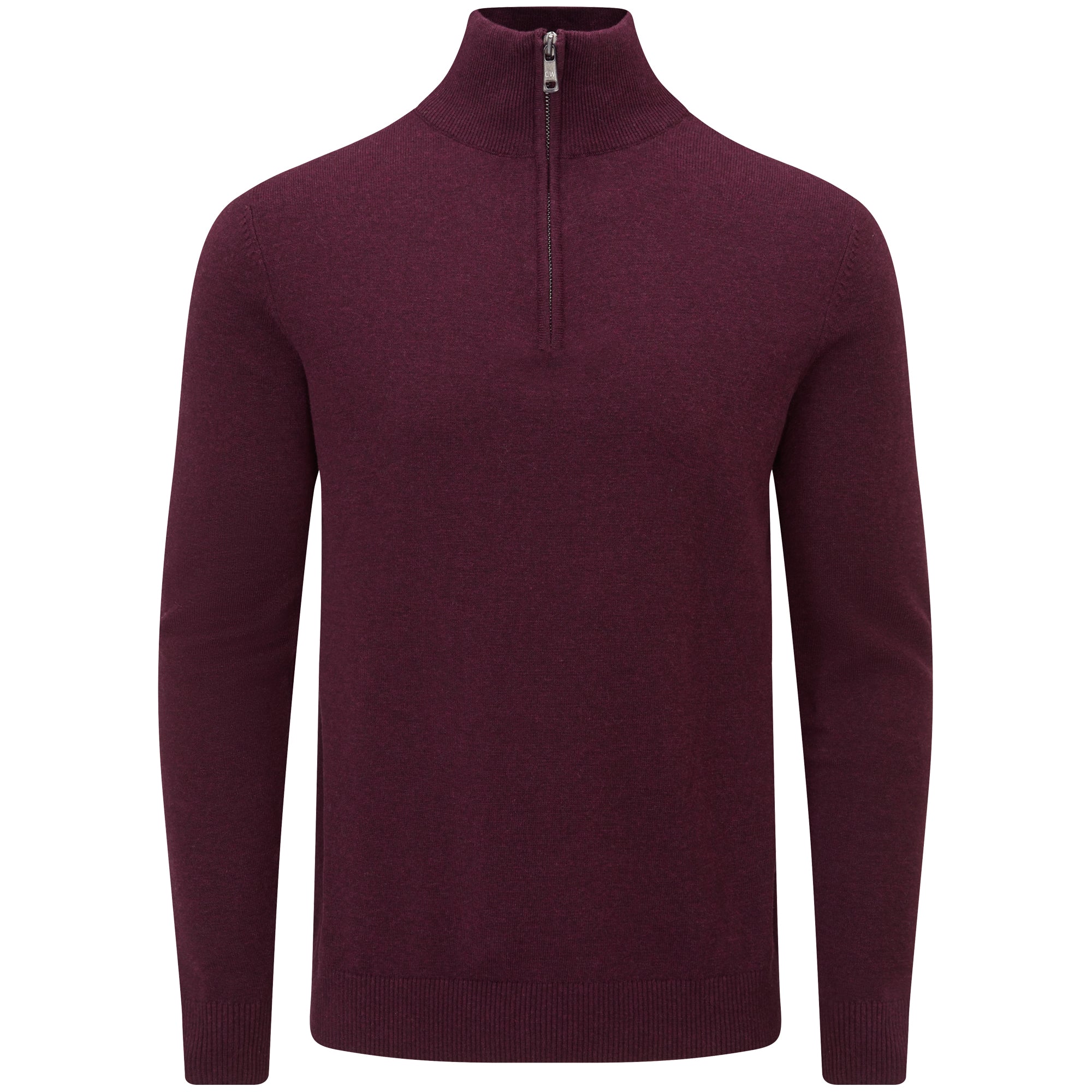 Fine Knit Cotton Zip Neck Jumper